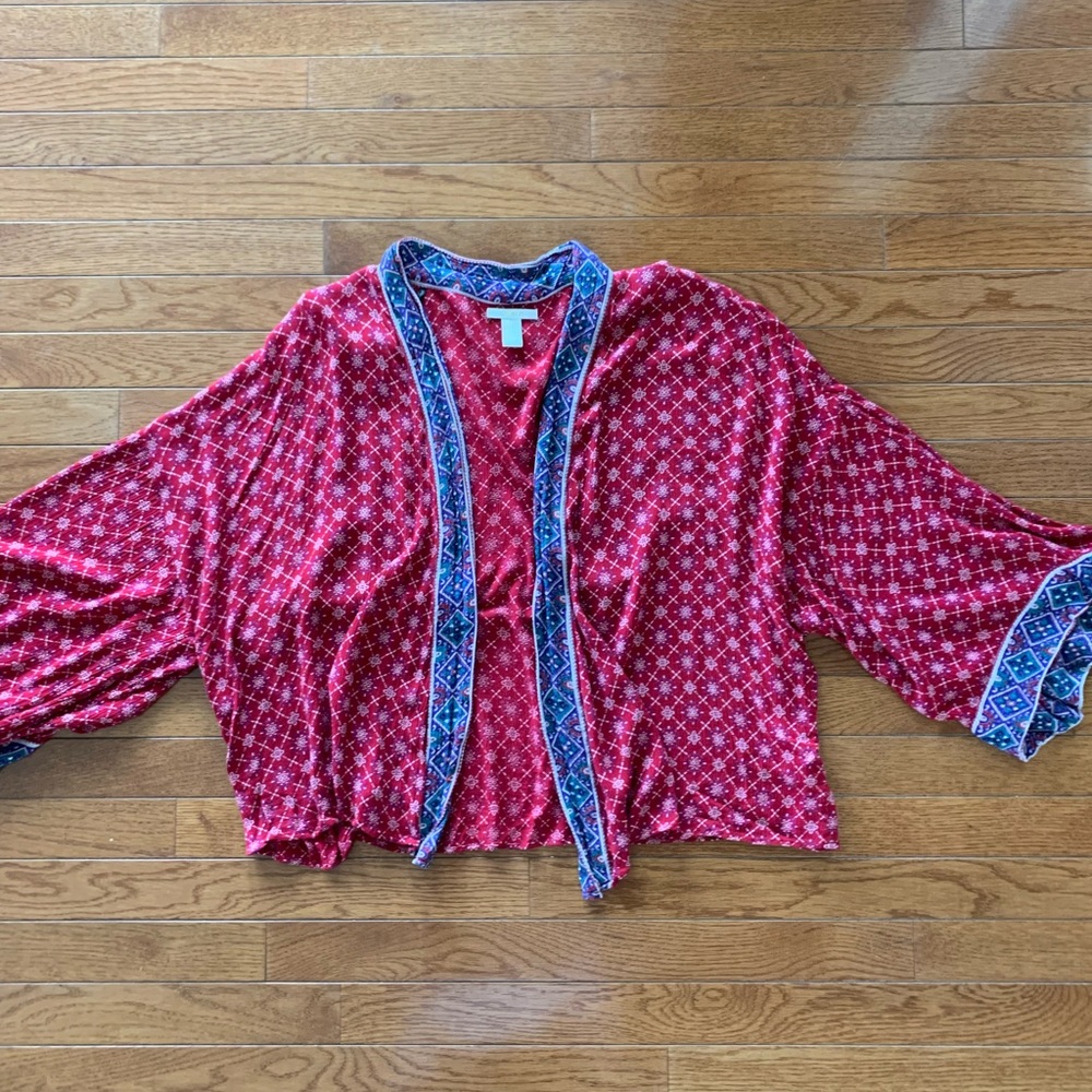 Forever 21 small red/white/blue/green kimono with bell sleeves